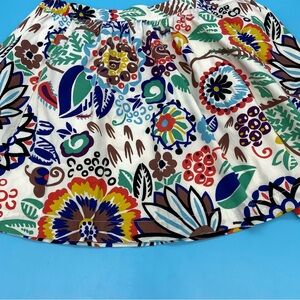 Boden White Cotton Floral Multicolor Skirt US 8R